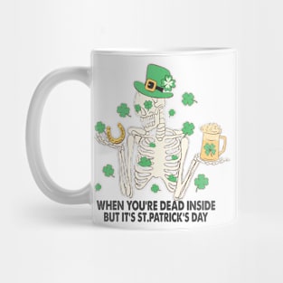 "Dead Inside" St. Patrick's Day Skeleton Mug